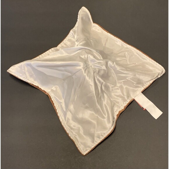 Fiesta Sloth Rattle Blanket Plush Brown Baby Blankie Lovey Satin Feel Back - Picture 2 of 8